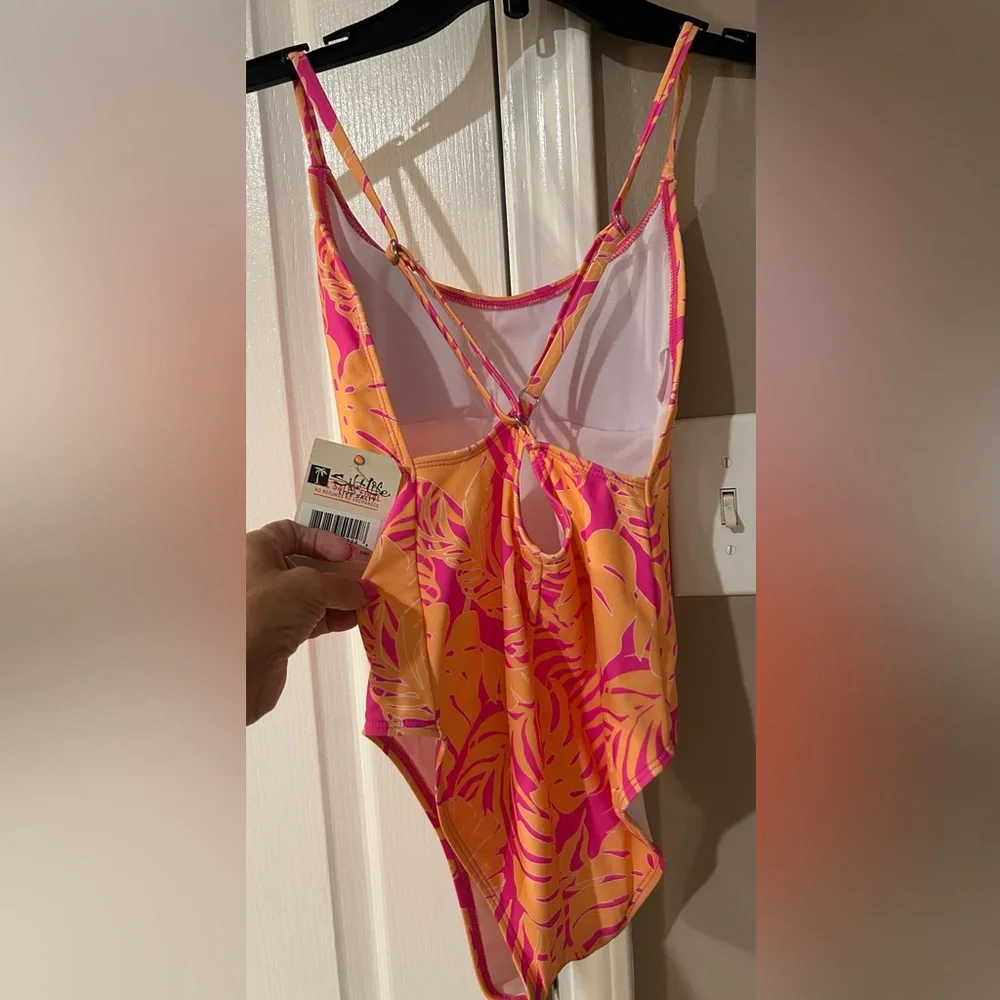 Salt Life 3pc Set Ruana OSFM Dress Small Bathing Suit XS NWT Magen Pink & Coral - Picture 10 of 16